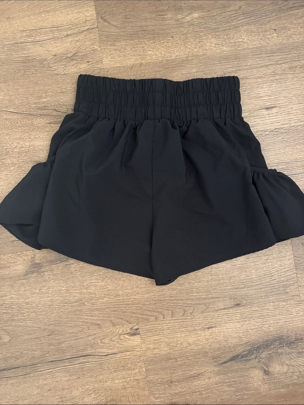 Amazon Black High-Waist Ruffle Hem Women's Shorts
